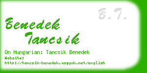 benedek tancsik business card